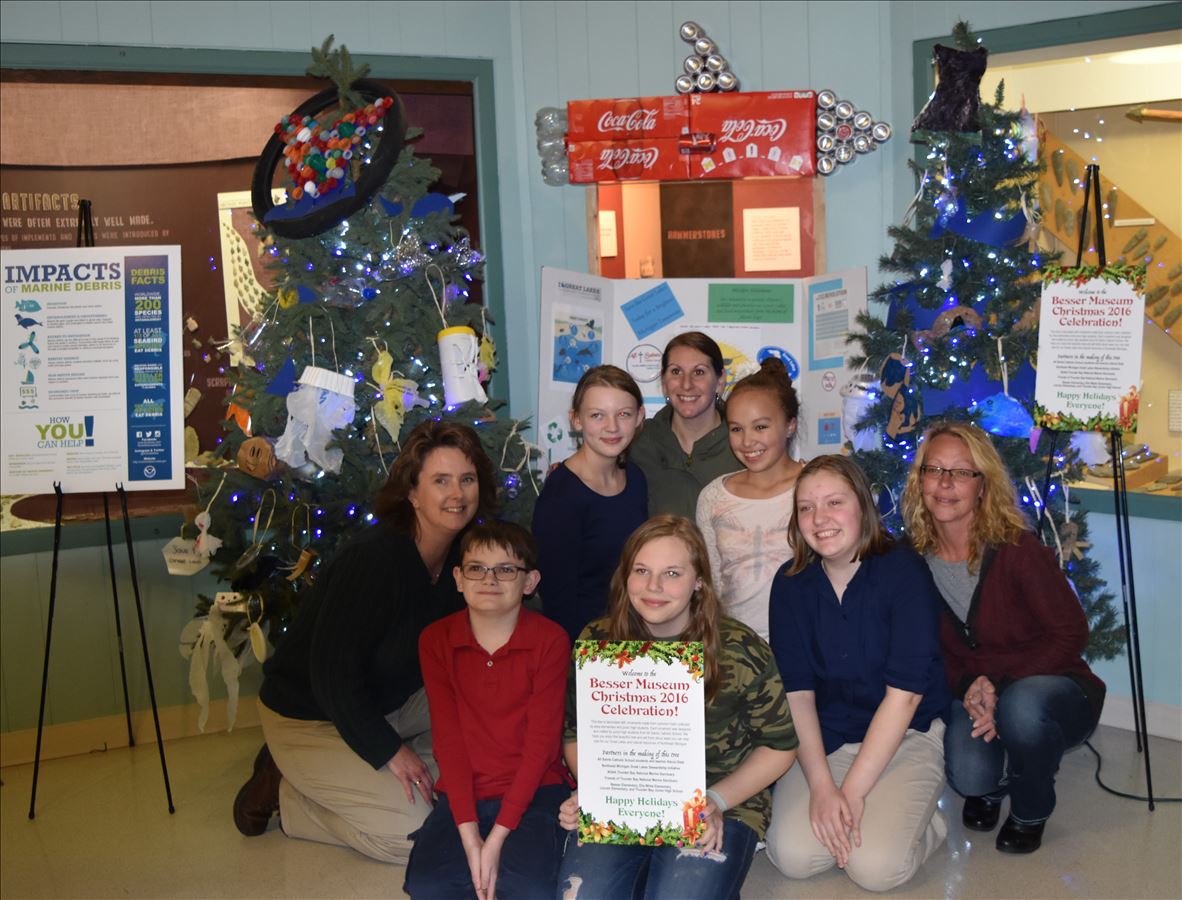 Marine debris awareness tree at Besser Museum