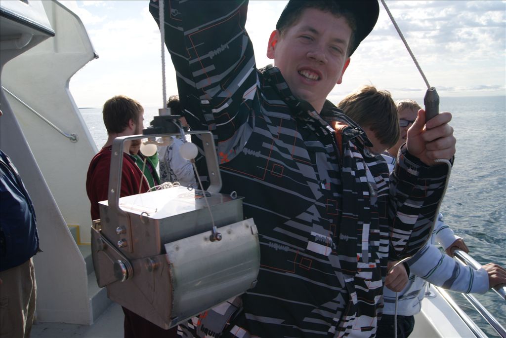 Ready to take a benthic grab aboard Lady Michigan