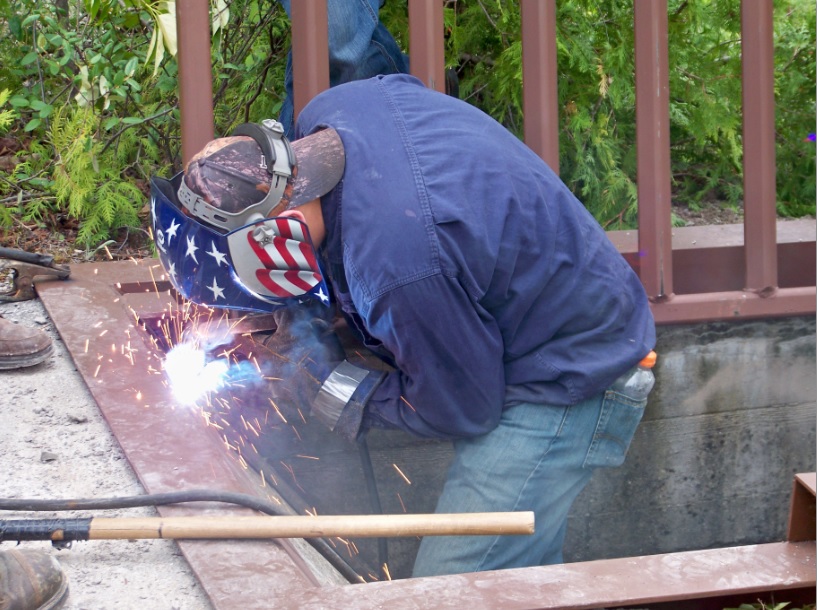 AHS industrial arts students designed and fabricated two custom steel gates to protect the hibernaculum at Rockport.