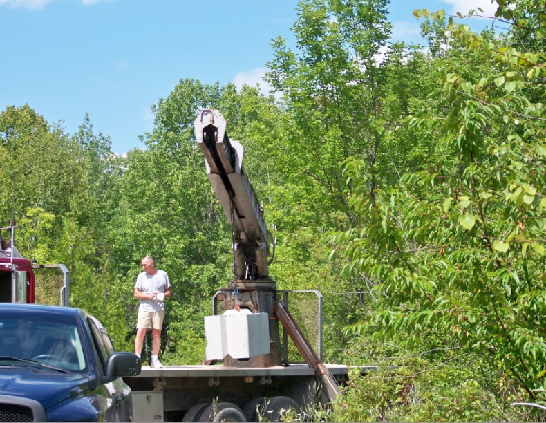 Thunder Bay Concrete Supplies transported cement blocks donated from L&S Transit Mix Concrete to Rockport State Recreation Area.