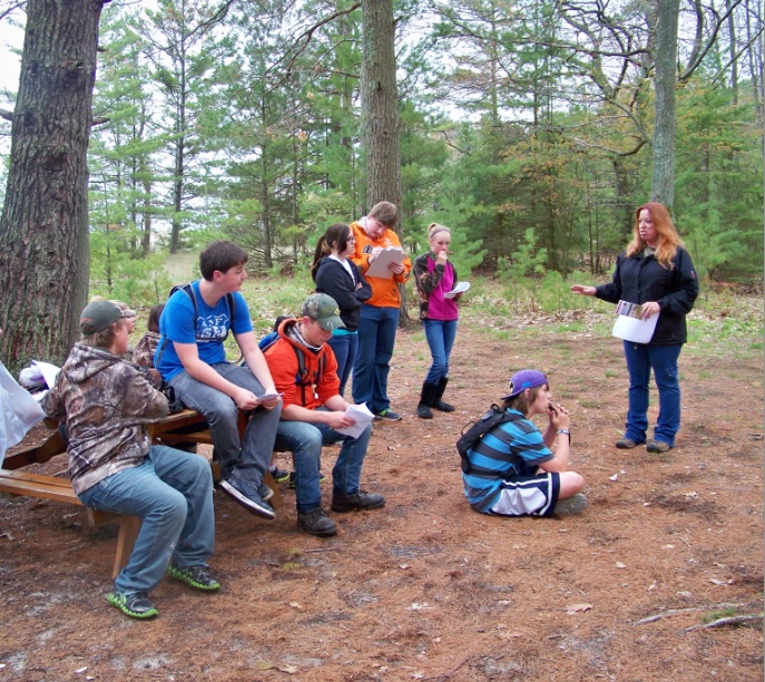 Teressa Oke, Vice-President of the Friends of Negwegon, educated students on the history of the park; including the Native American and shipwreck history.