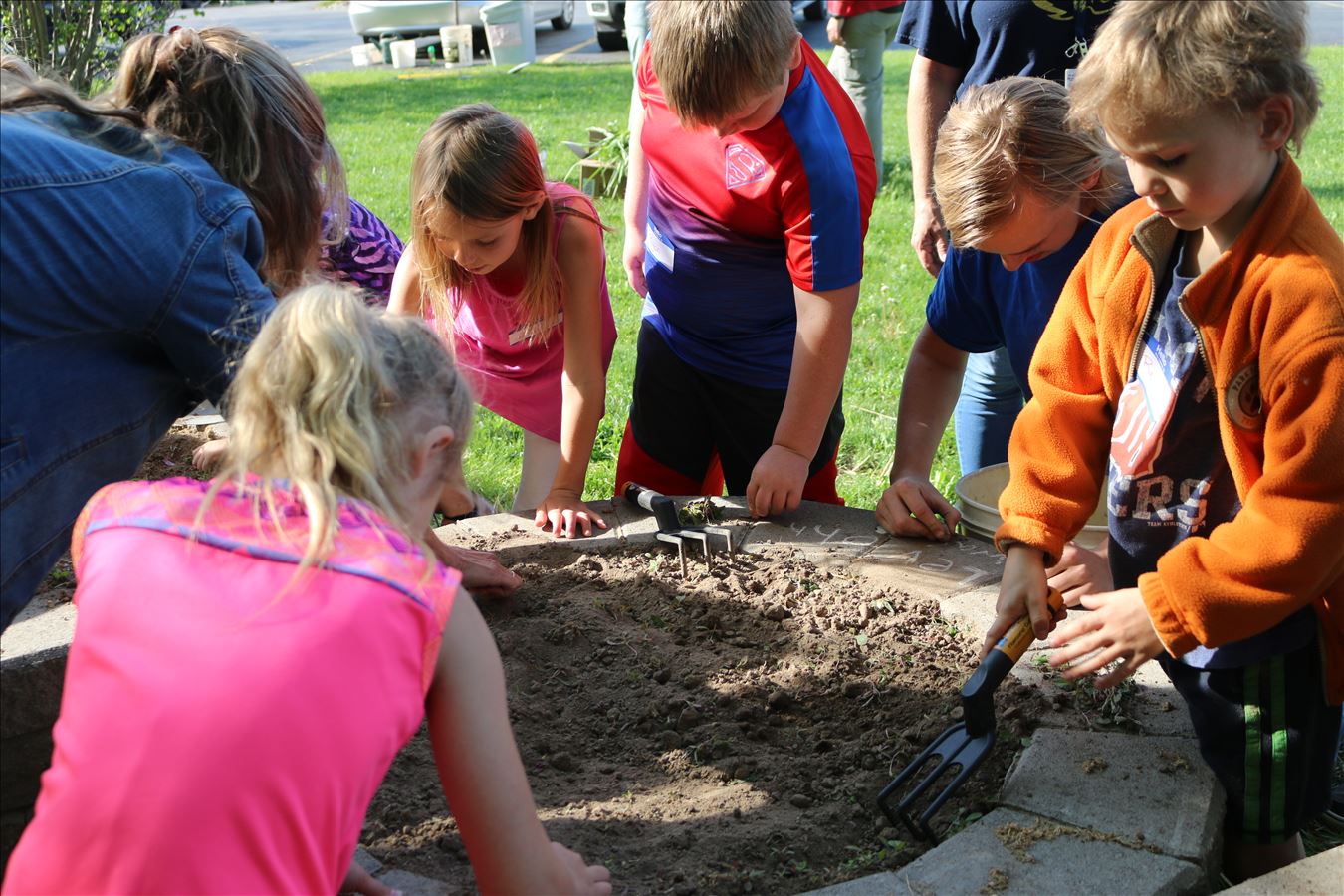 Planting day at Alcona Library Garden