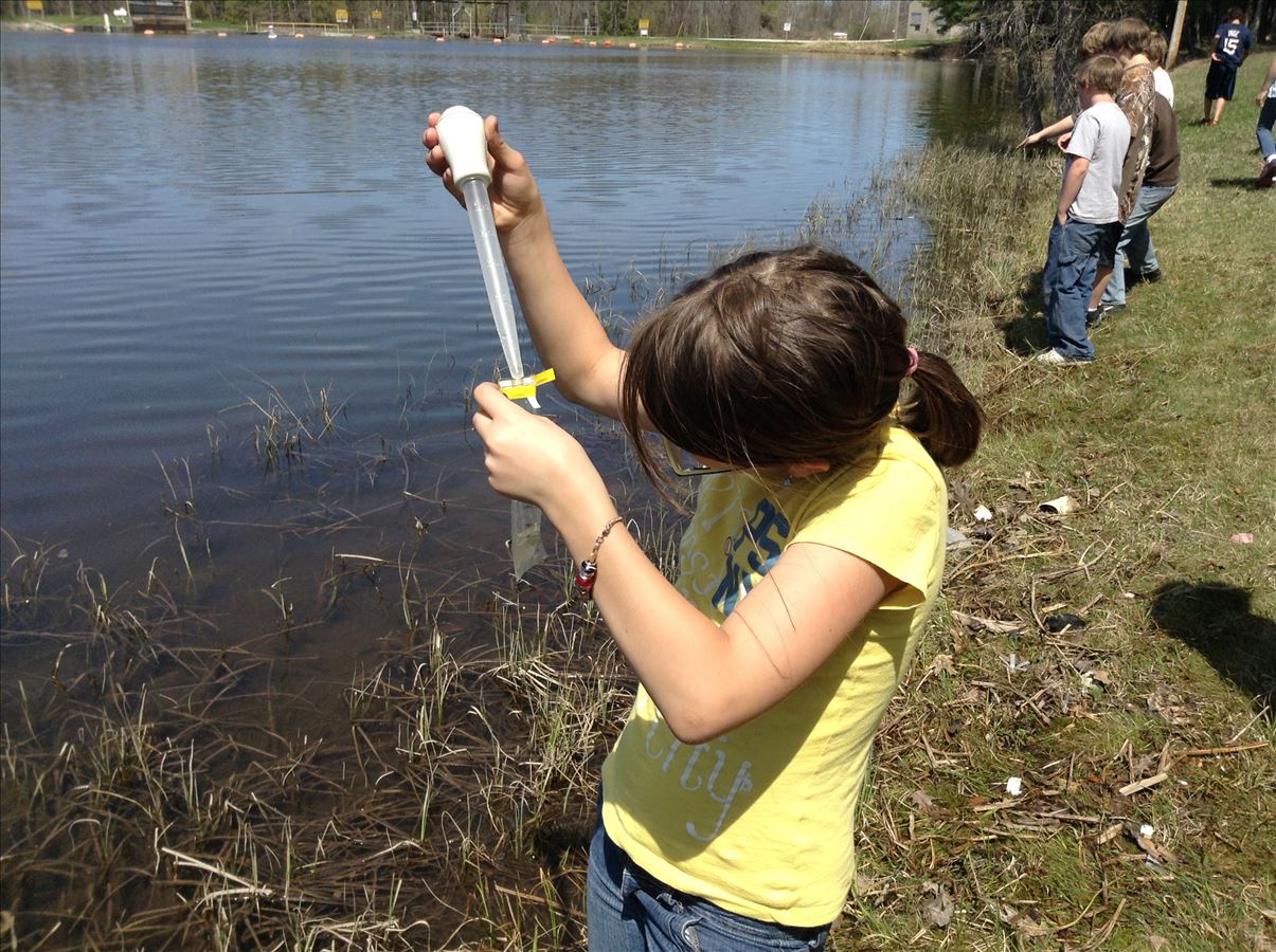 Testing water chemistry in the Thunder Bay River