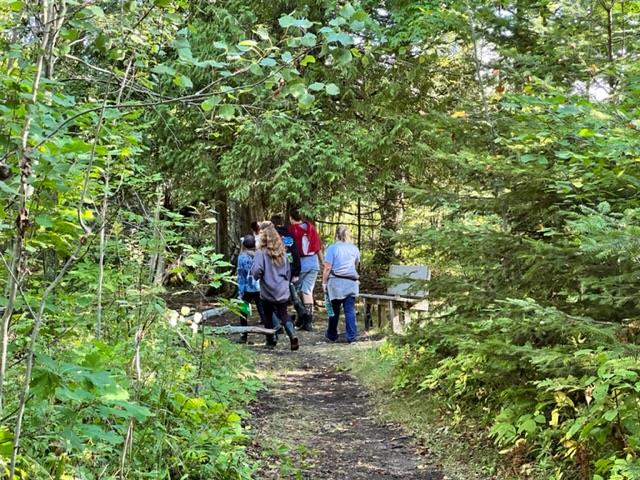 Students Walking Negwegon Trail